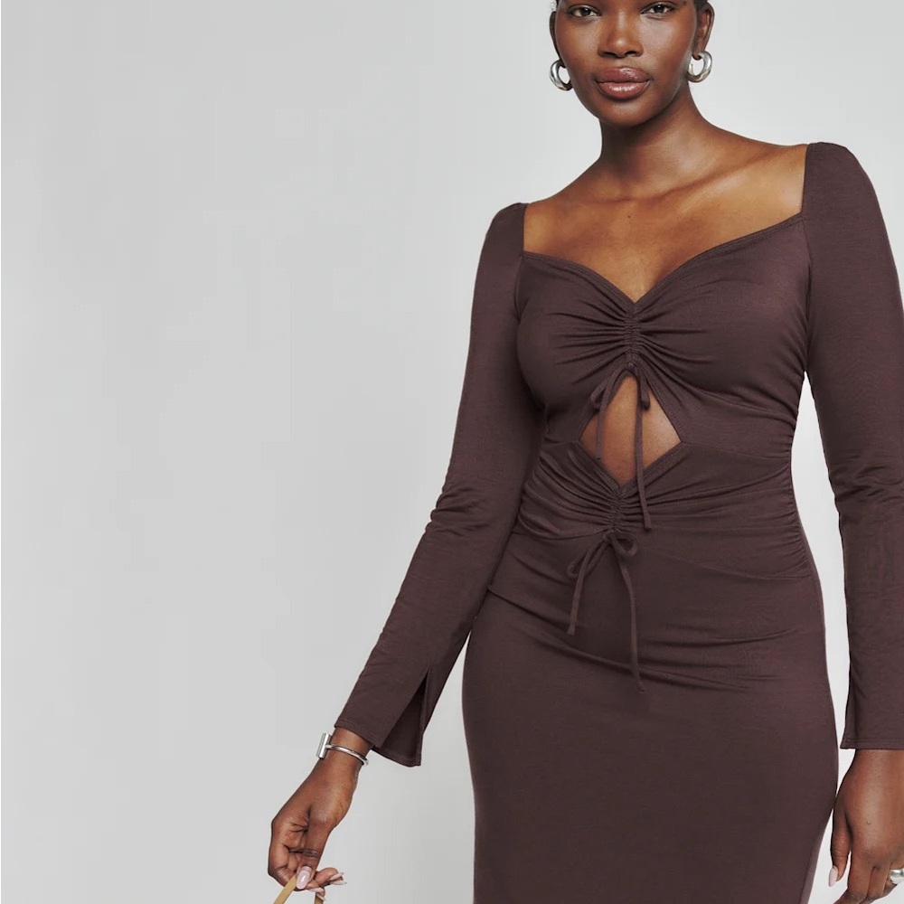 Reformation Colton Dress - Mole - Size Medium
